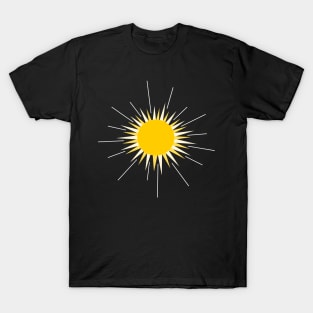 Bright yellow radiant shining sun T-Shirt